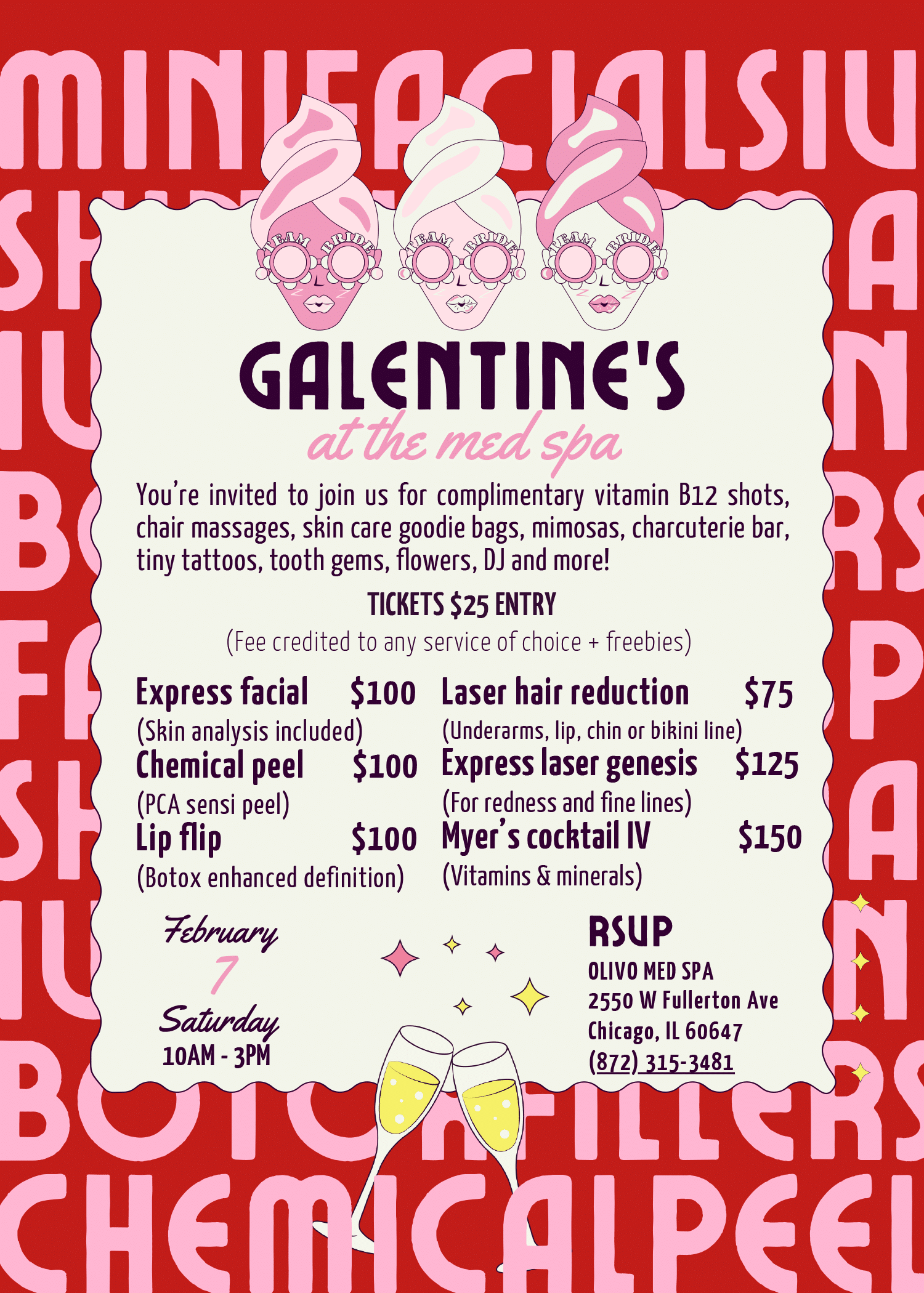 Red and Pink Illustrated Galentine's Day Invitation (4) 1