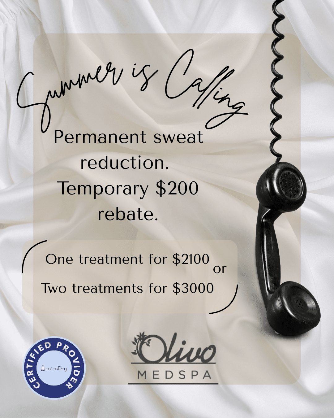 MiraDry offer at Olivo Medspa